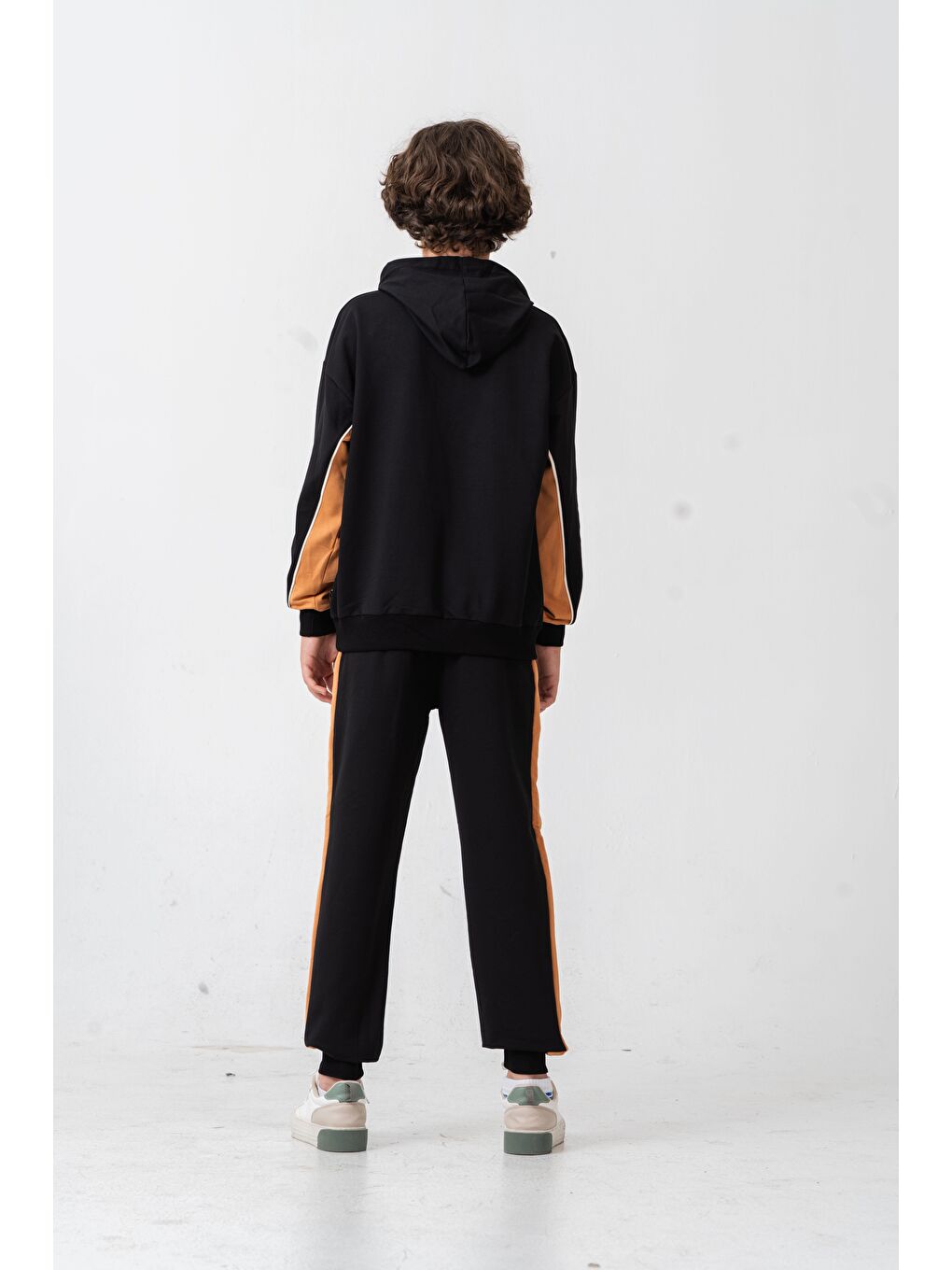 Siyah Soul Fater Great Mental Attitude Baskılı Erkek Çocuk Alt Üst Eşofman Takımı-5