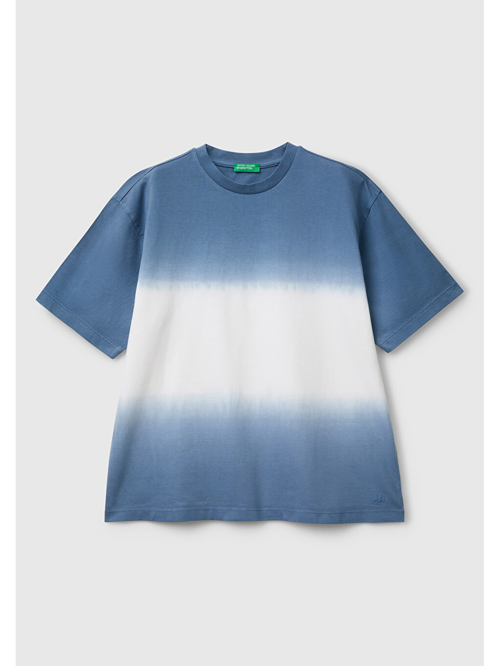 Erkek Çocuk Soluk Mavi Batik Bisiklet Yaka T-shirt