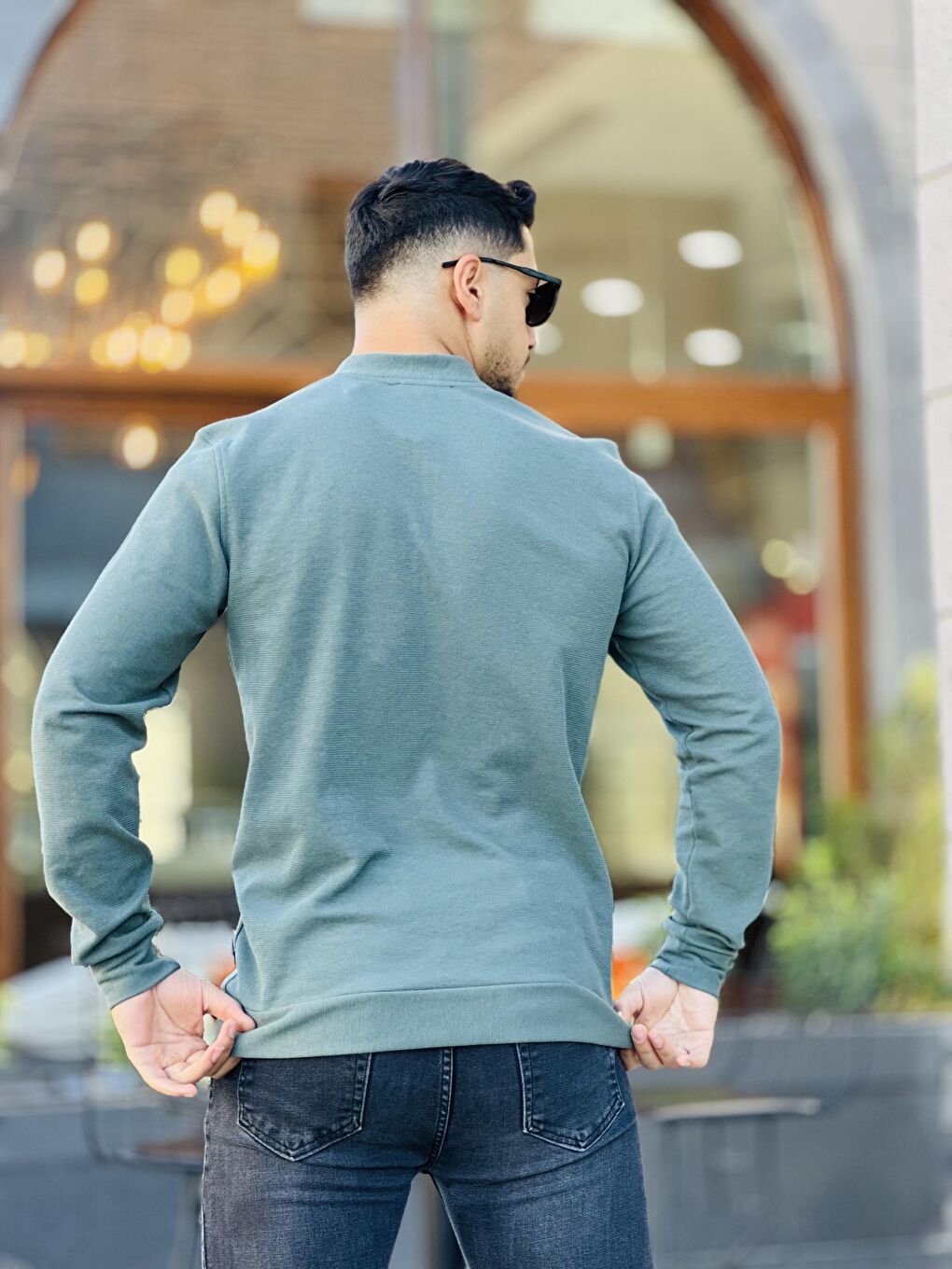 Miron Haki Yarım Fermuarlı Kolej Yaka Sweatshirt Regular Fit-Haki - 3