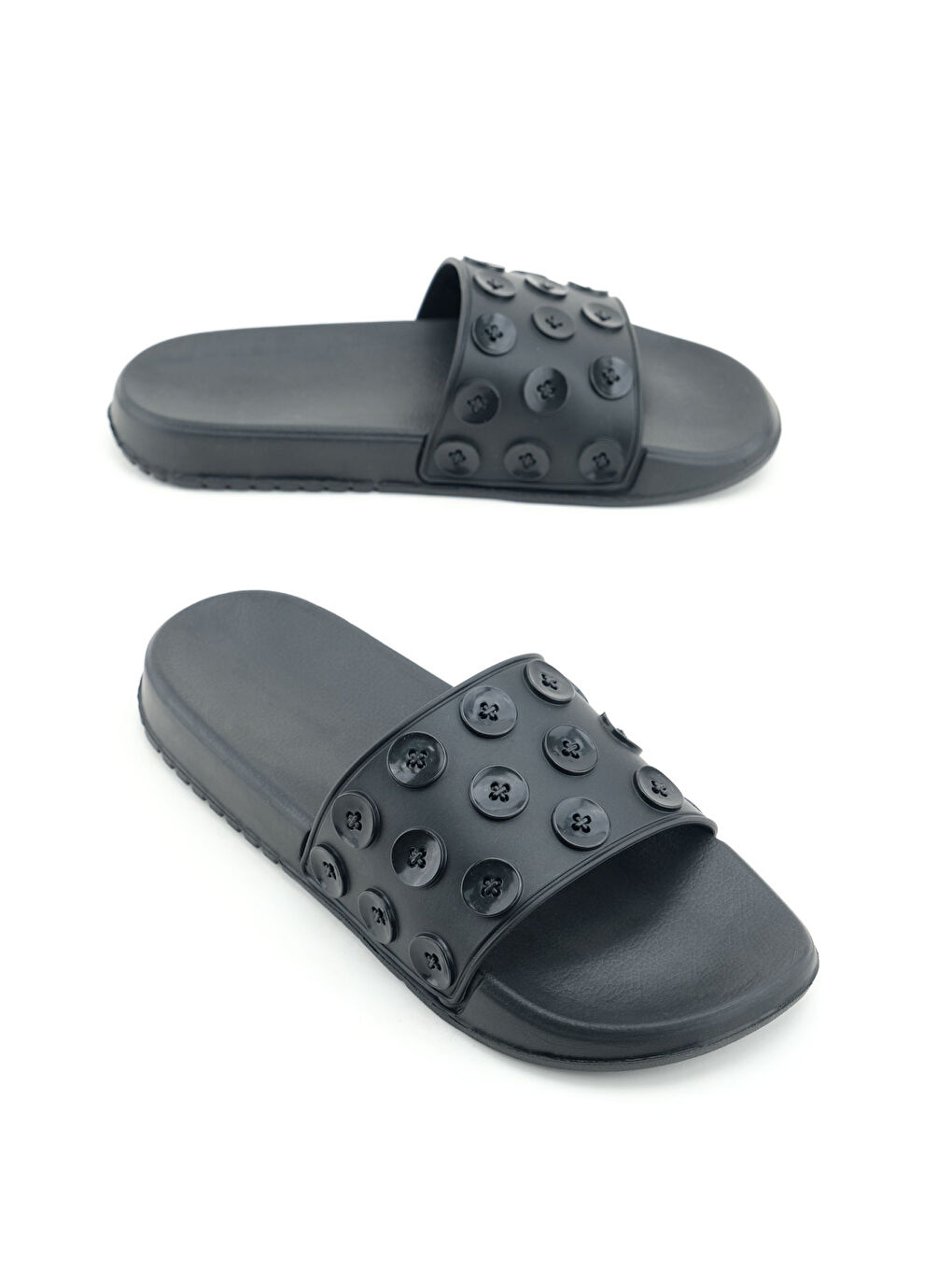 Siyah Kadın Yazlık Eva Islak Zemine Uygun Ev Bahçe Banyo Havuz Terlik