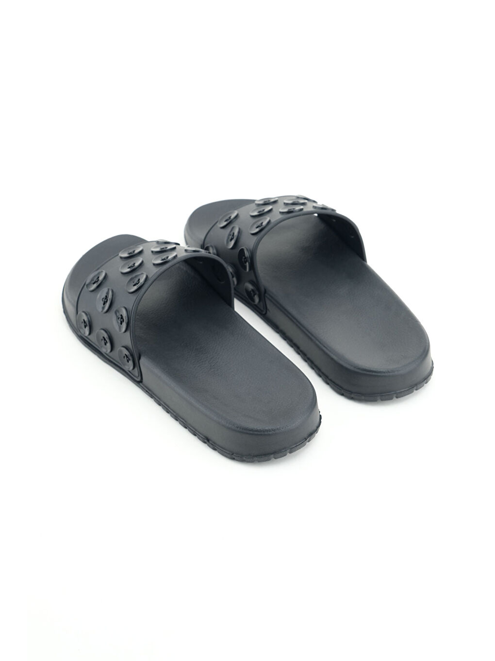 Siyah Kadın Yazlık Eva Islak Zemine Uygun Ev Bahçe Banyo Havuz Terlik-3