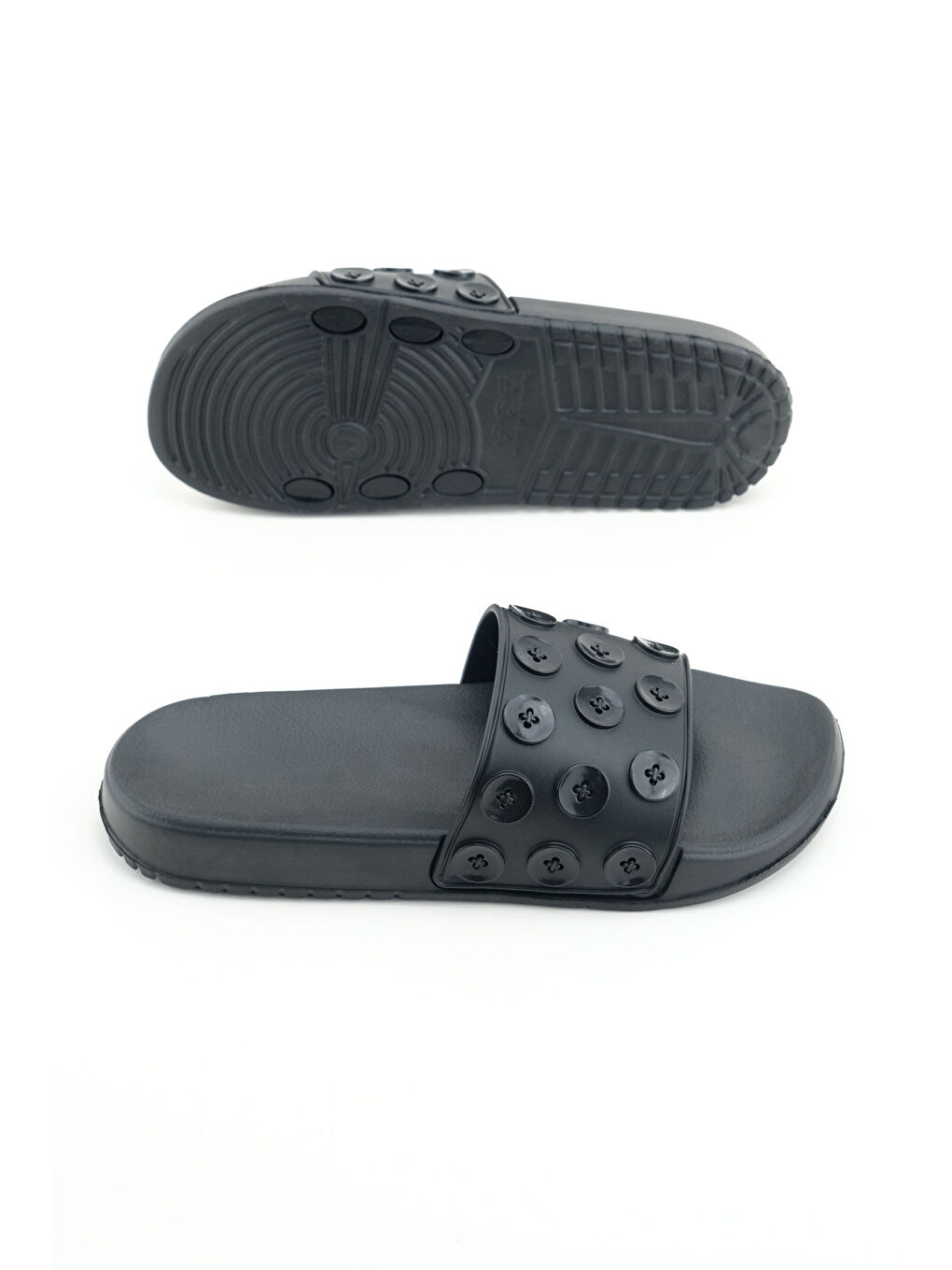 Siyah Kadın Yazlık Eva Islak Zemine Uygun Ev Bahçe Banyo Havuz Terlik-4