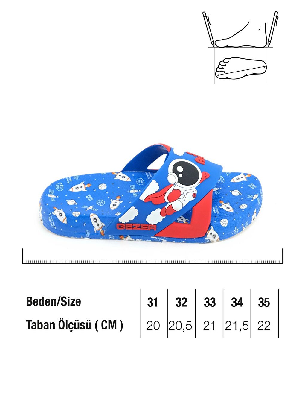 Mavi Erkek Çocuk Yazlık Poliüretan Islak Zemine Uygun Ev Bahçe Havuz Plaj Günlük Terlik-1