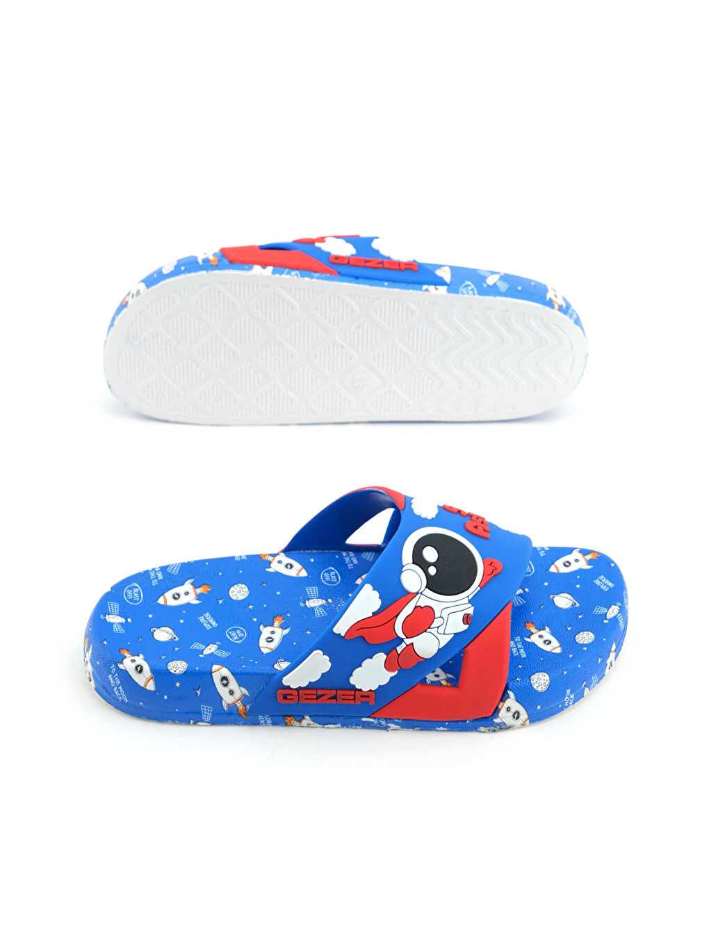 Mavi Erkek Çocuk Yazlık Poliüretan Islak Zemine Uygun Ev Bahçe Havuz Plaj Günlük Terlik-4