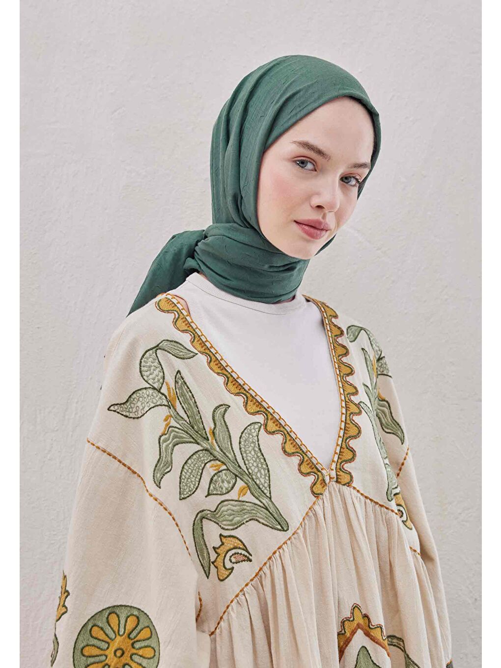 Bej Bambu Şal Zümrüt-2