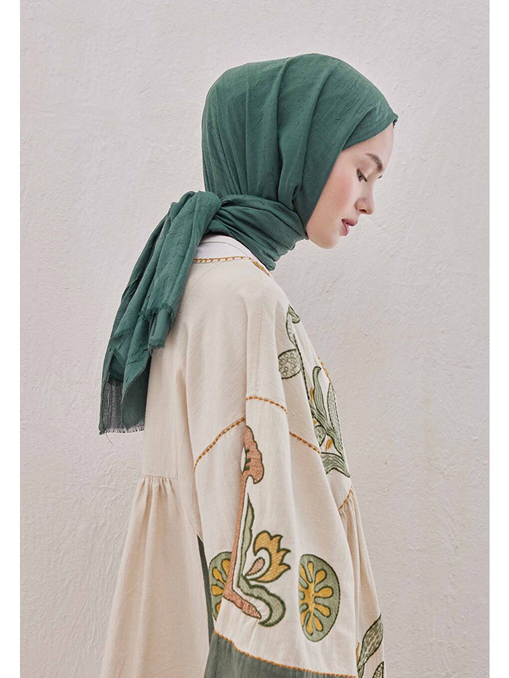 Bej Bambu Şal Zümrüt-3