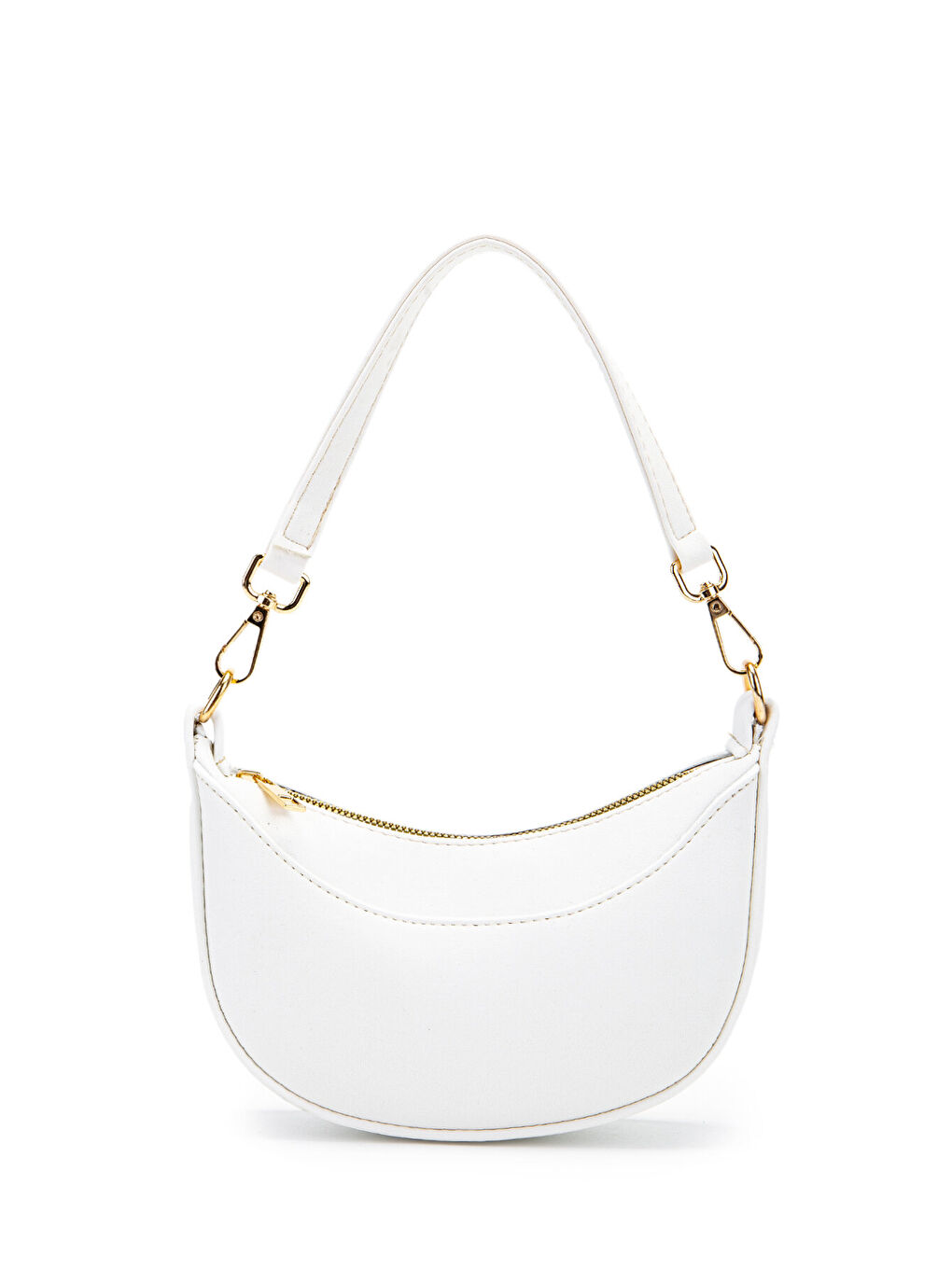 Mini Yarım Ay Tasarım Alisa Kadın El Ve Çapraz Çanta Beyaz