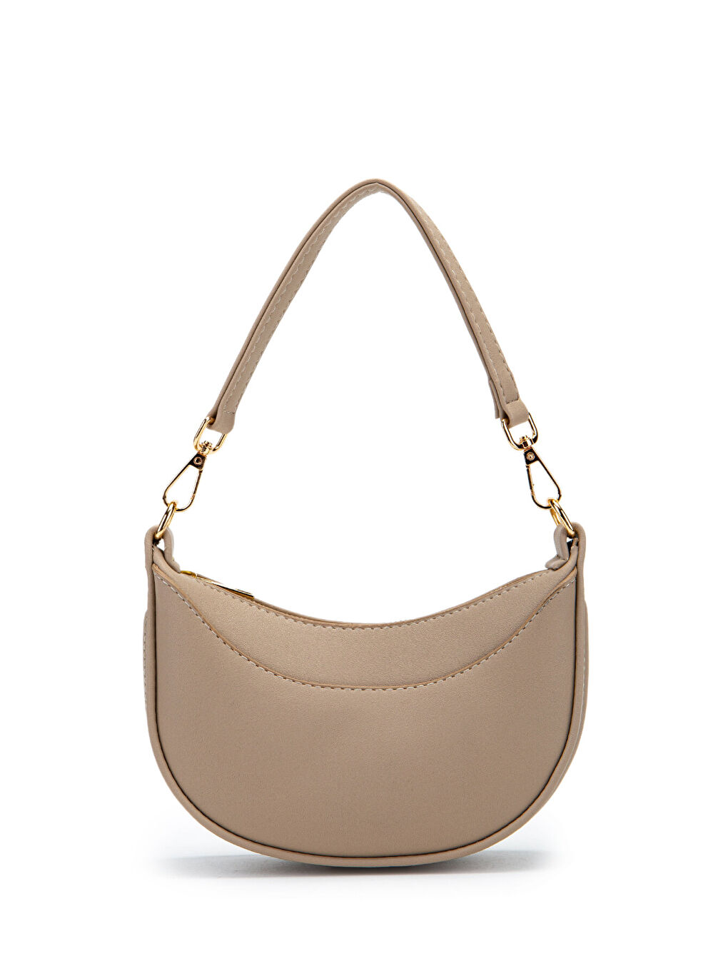Mini Yarım Ay Tasarım Alisa Kadın El Ve Çapraz Çanta Bej