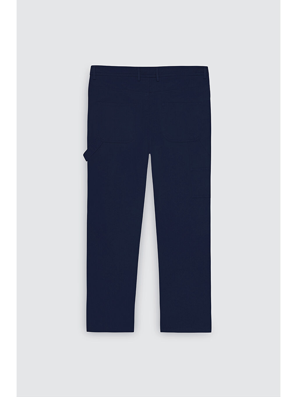 Erkek Lacivert Oversize Bol Kesim Beli Bağlamalı Pamuklu Esnek Armürlü Yan Cepli Pantolon-8