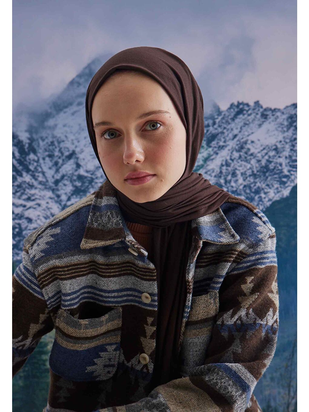 Kahverengi Penye Şal Kakao