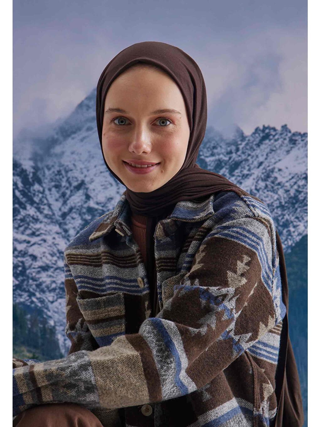 Kahverengi Penye Şal Kakao-2