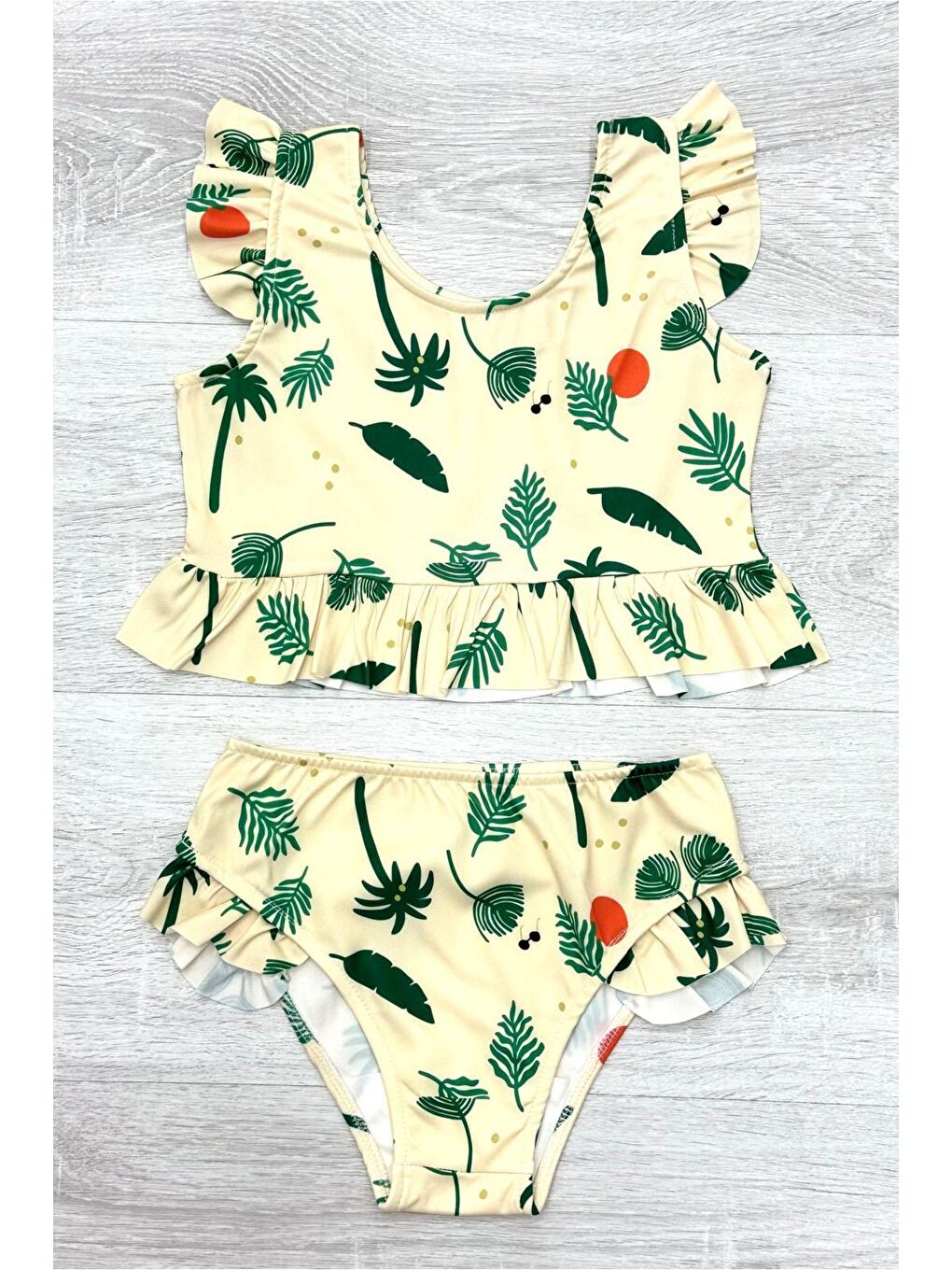 Beyaz Kız Çocuk Alt Üst Bikini