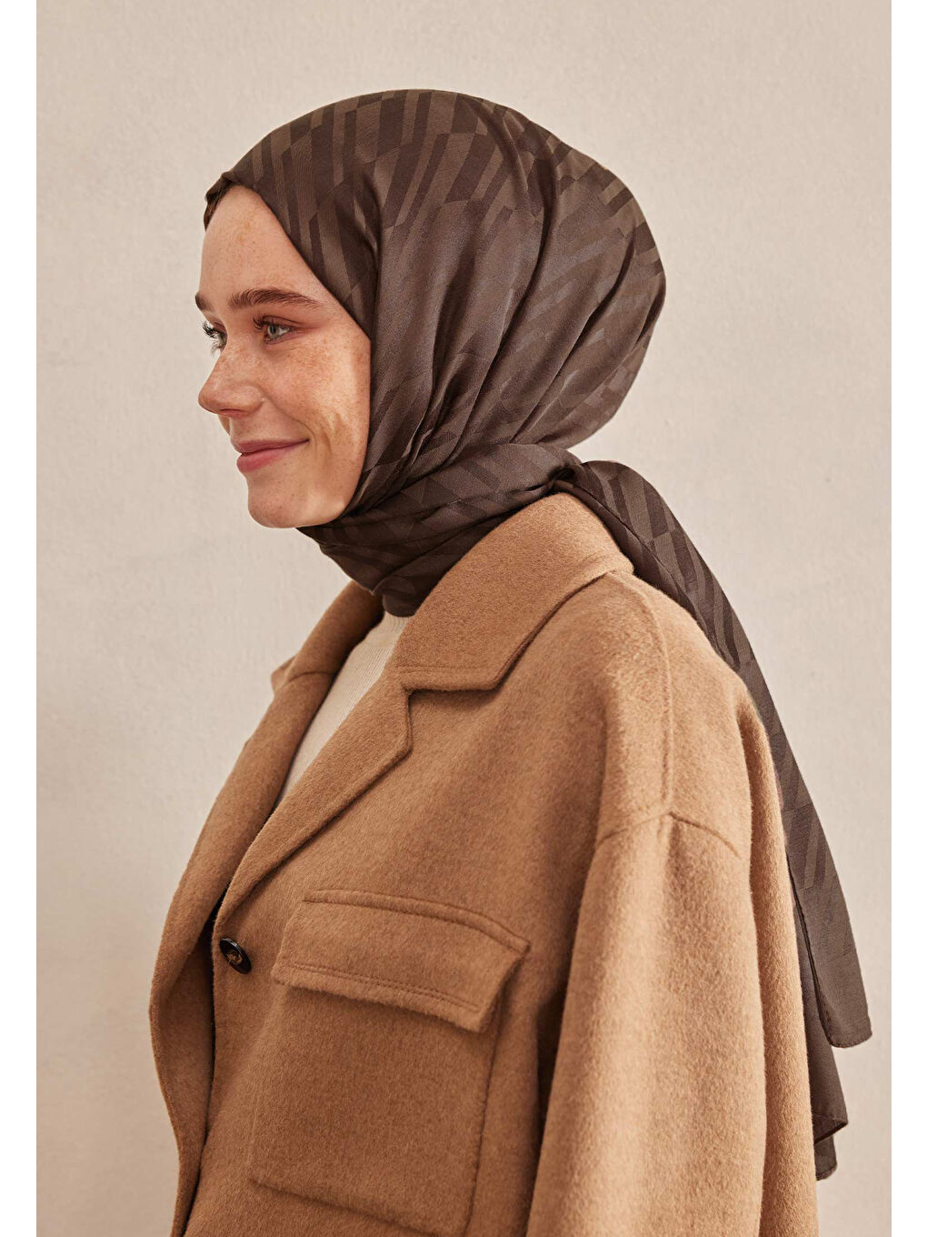 Kahverengi Dublın Jakarlı Şal Çikolata-4