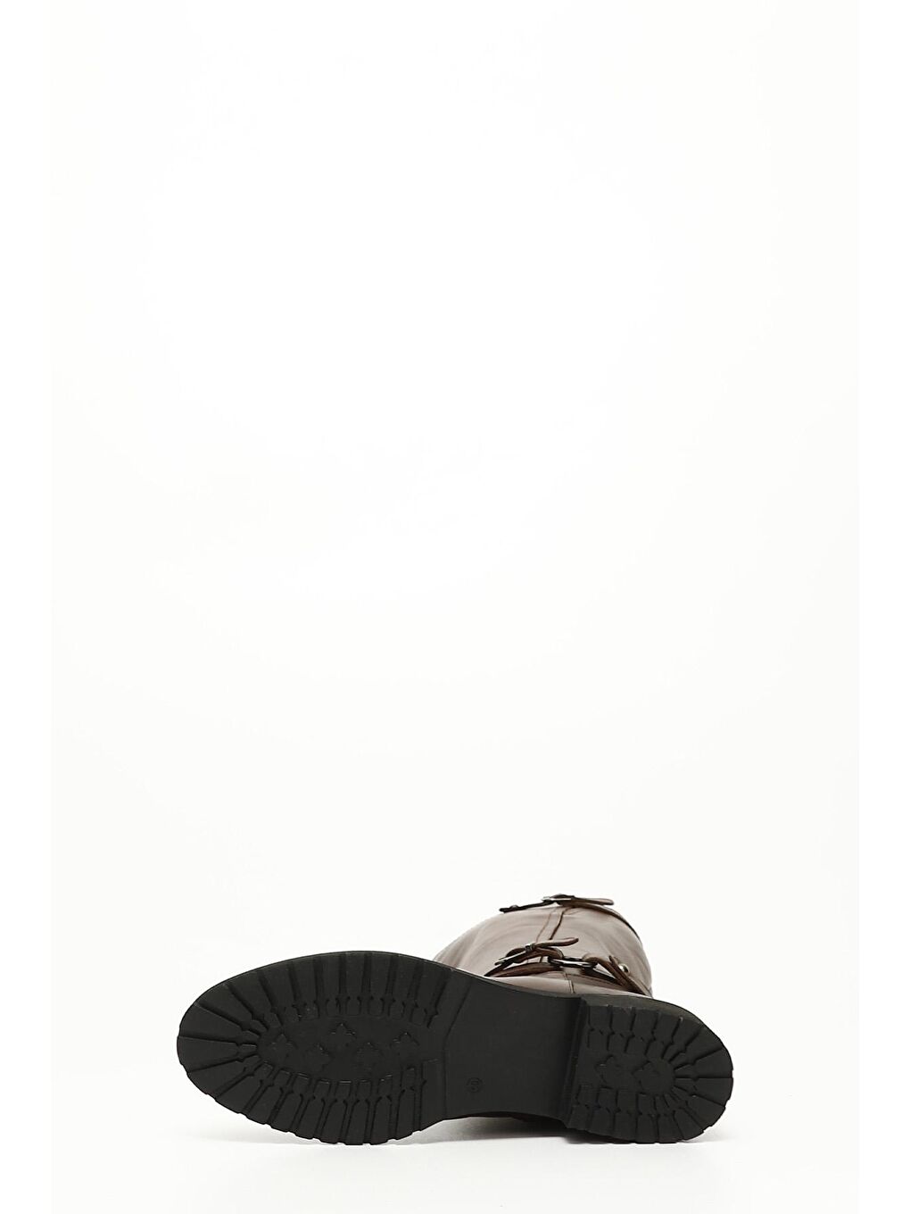 Kahverengi KAHVERENGİ  Hakiki Deri Yuvarlak Burun Kauçuk Taban Topuklu Tokalı Kadın Günlük Çizme 63564-4