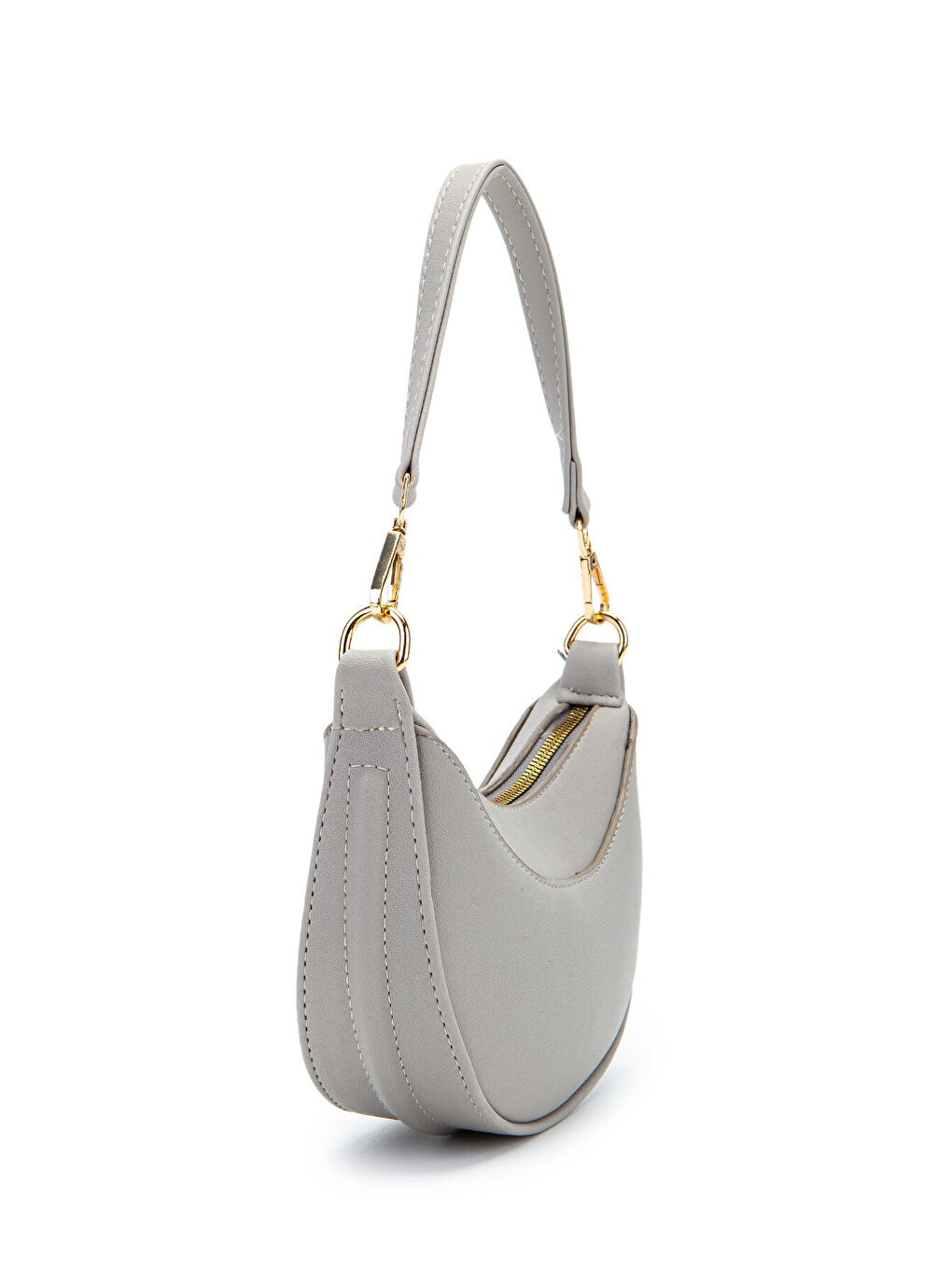 Mini Yarım Ay Tasarım Alisa Kadın El Ve Çapraz Çanta Gri-1