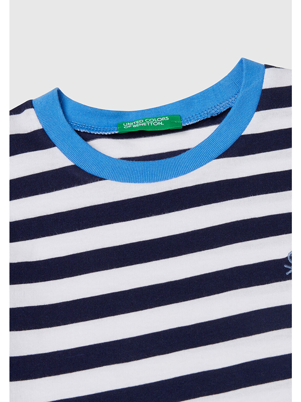 Erkek Çocuk Lacivert Mix Çizgili Önü Logo İşlemeli T-Shirt-2