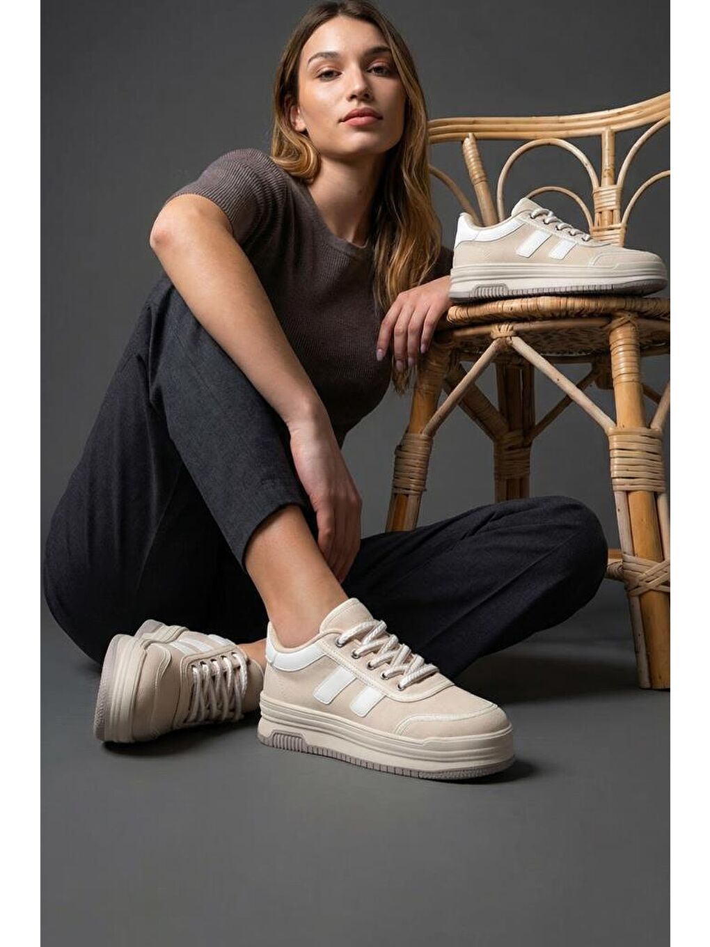 Bej DS Sapphire Sneaker 2025 Kadın-3