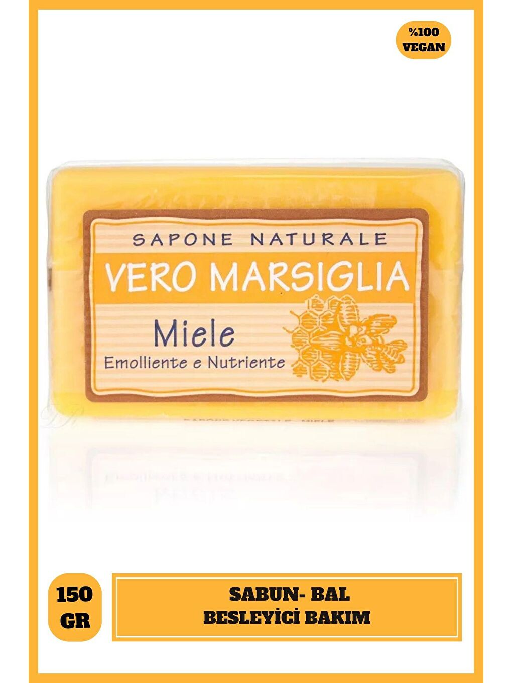 Nesti Dante Renksiz Saponeria Vero Marsiglia "Honey" Bal Özlü Besleyici Sabun Vegan Bakım 150 Gr