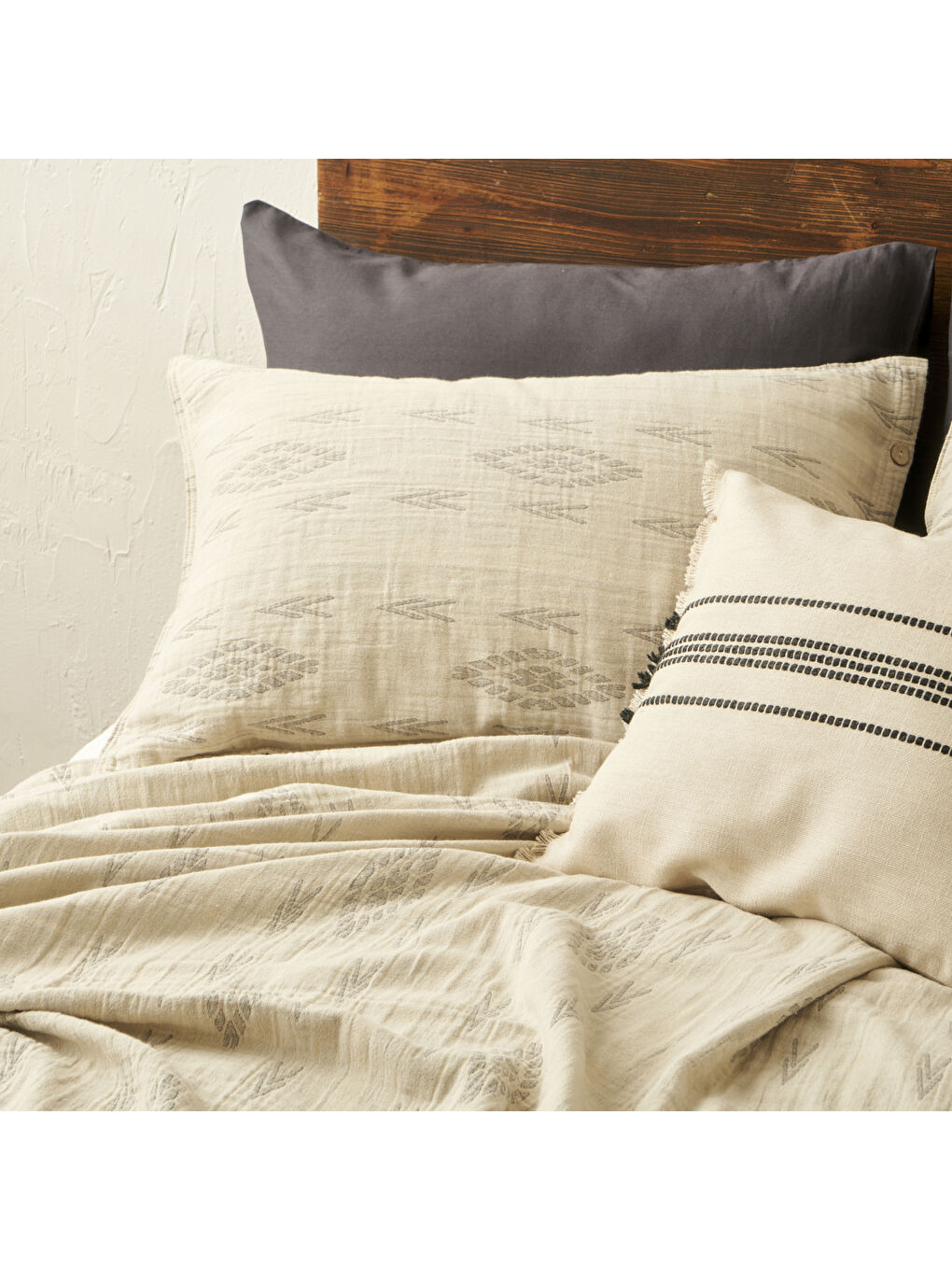 Gri %100 Pamuk Merlin Çift Kişilik Yatak Örtüsü Seti Yeşil (240x260 cm)-2