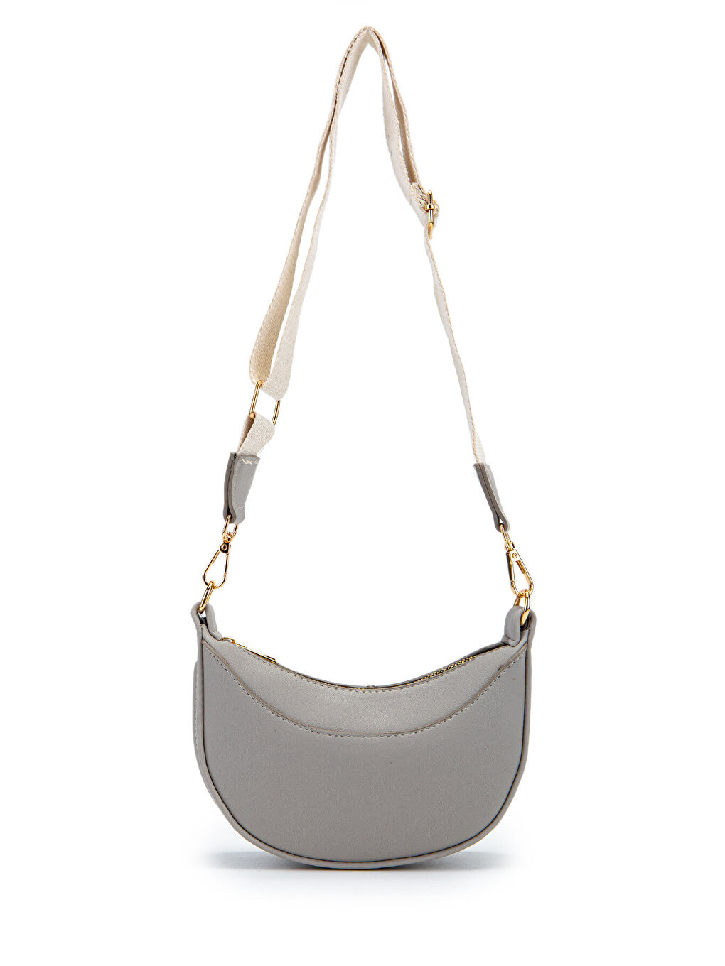 Mini Yarım Ay Tasarım Alisa Kadın El Ve Çapraz Çanta Gri-2