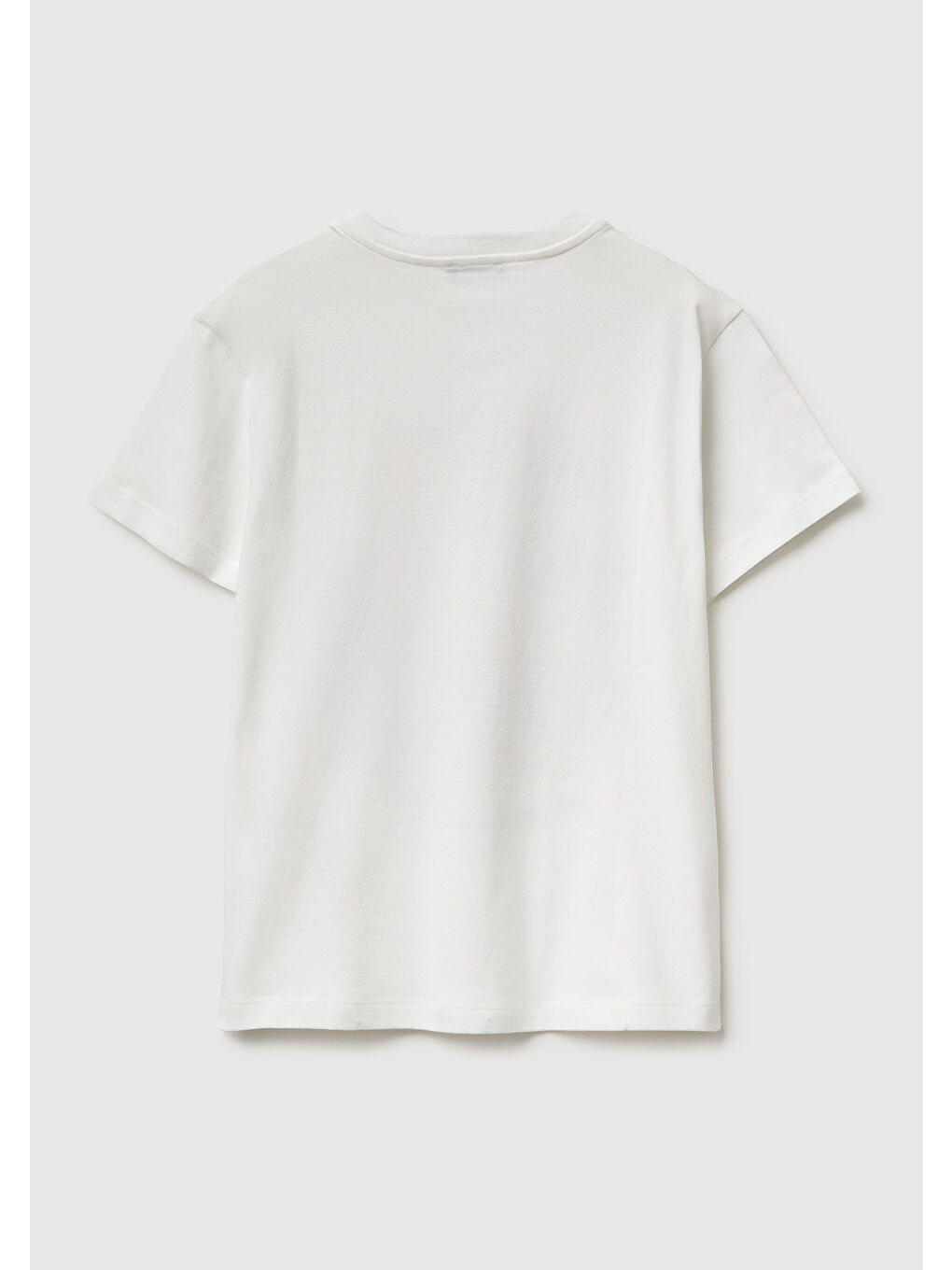 Erkek Çocuk Beyaz Tema Baskılı Rahat Kalıp Bisiklet Yaka T-Shirt-1