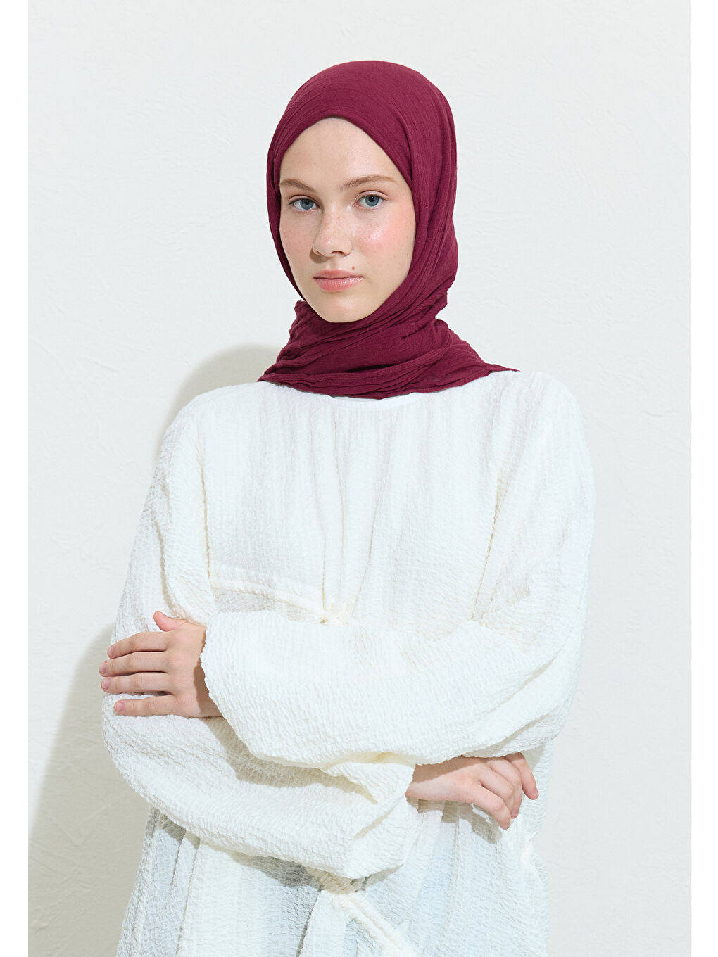 Kırmızı PAMUKLU KETEN ŞAL CHERRY PIE-2