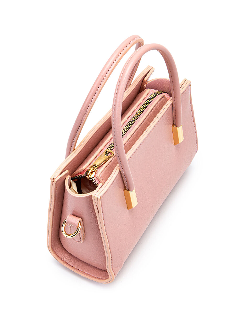 Pembe Gold Detay Sabit Askılı Kadın Çapraz Çanta Siena Pudra-1