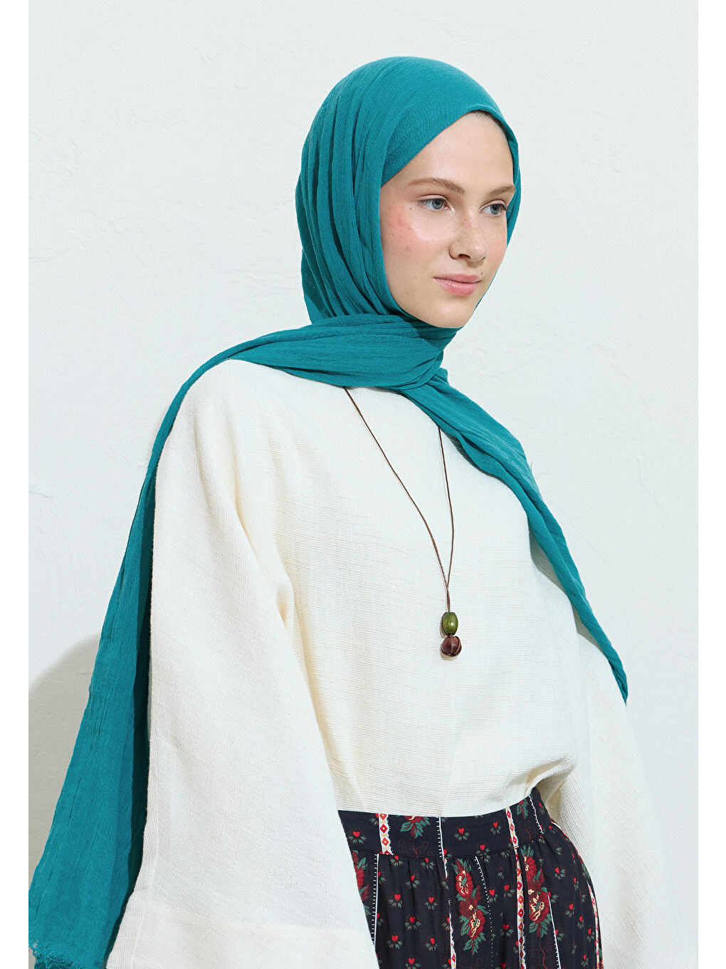 Turuncu PAMUKLU KETEN ŞAL BLUE CHEESE