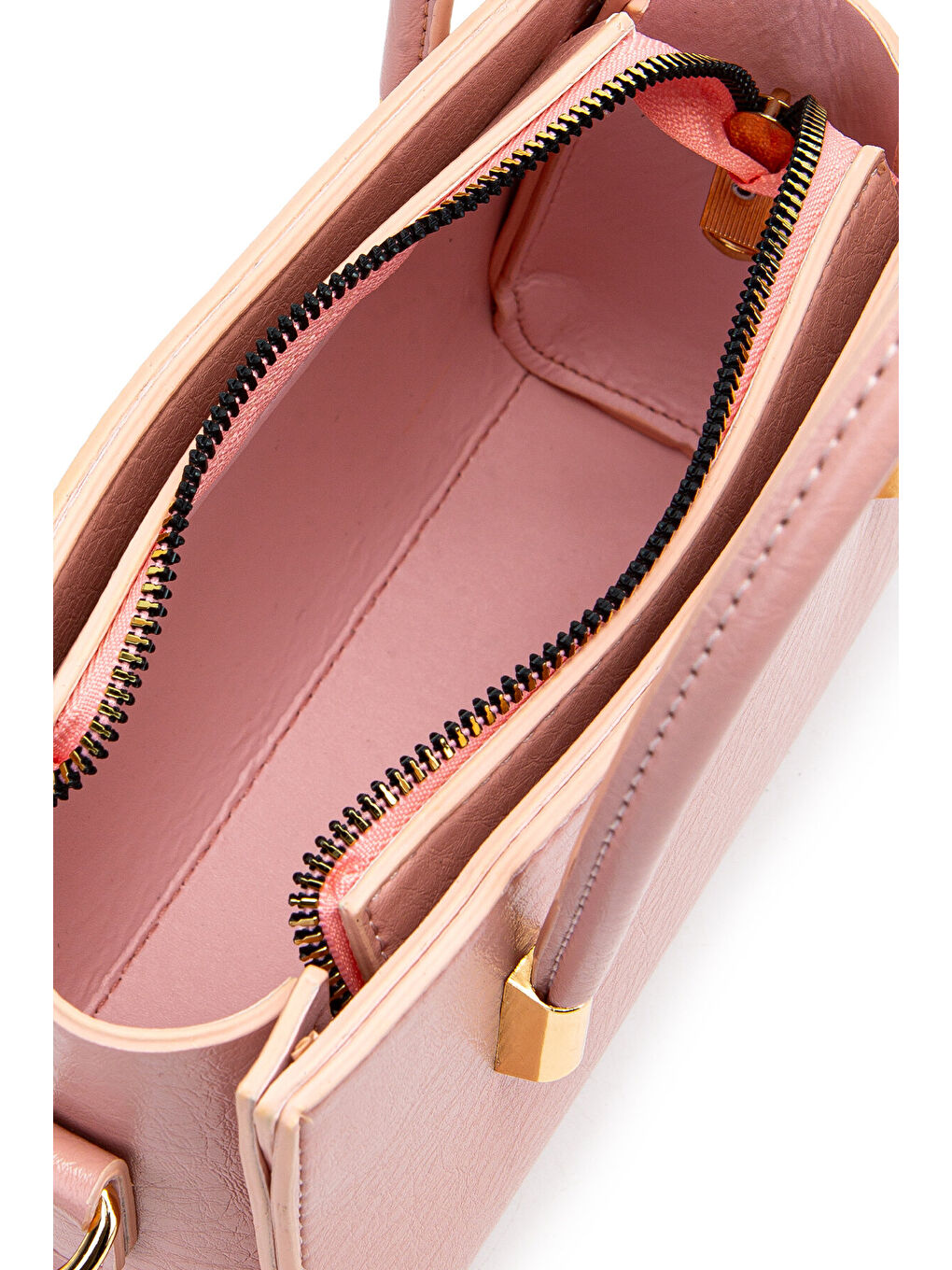 Pembe Gold Detay Sabit Askılı Kadın Çapraz Çanta Siena Pudra-4
