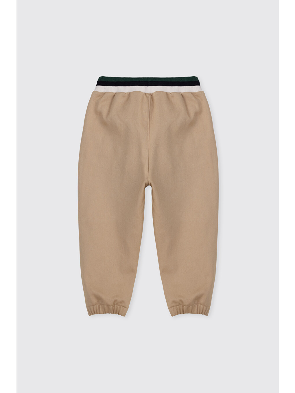 Erkek Bebek Beli Lastikli Bej Örme Pantolon-1