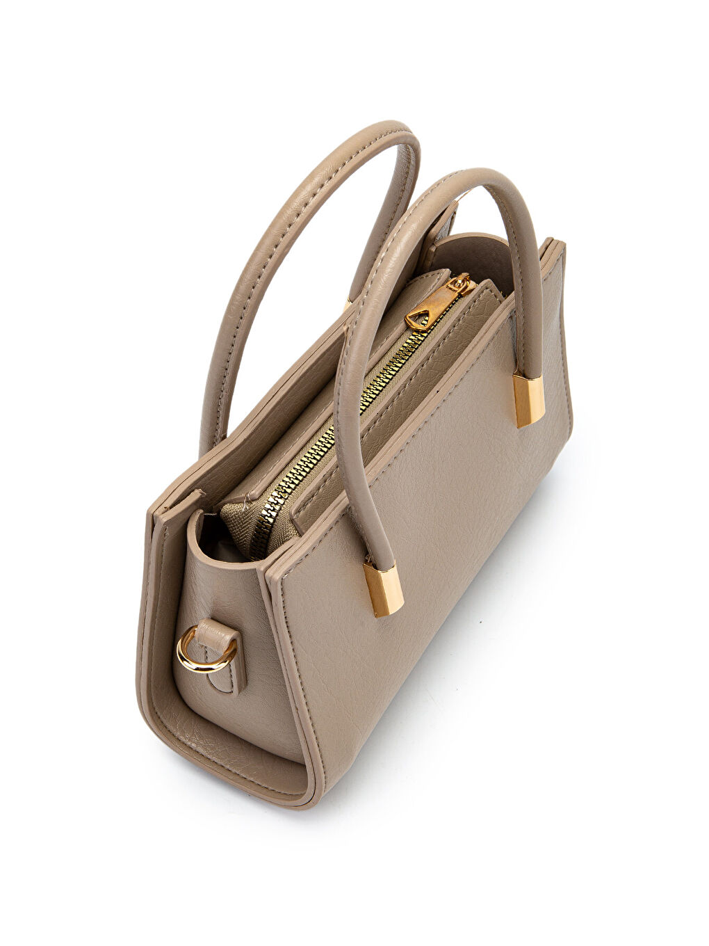 Bej Gold Detay Sabit Askılı Kadın Çapraz Çanta Siena Vizon-1