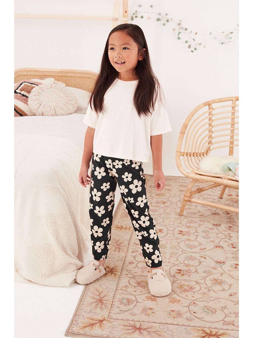 Karışık Kız Çocuk Oversize Tişört Ve Desenli Tayt Takımı – Çift Kombin Seti-4