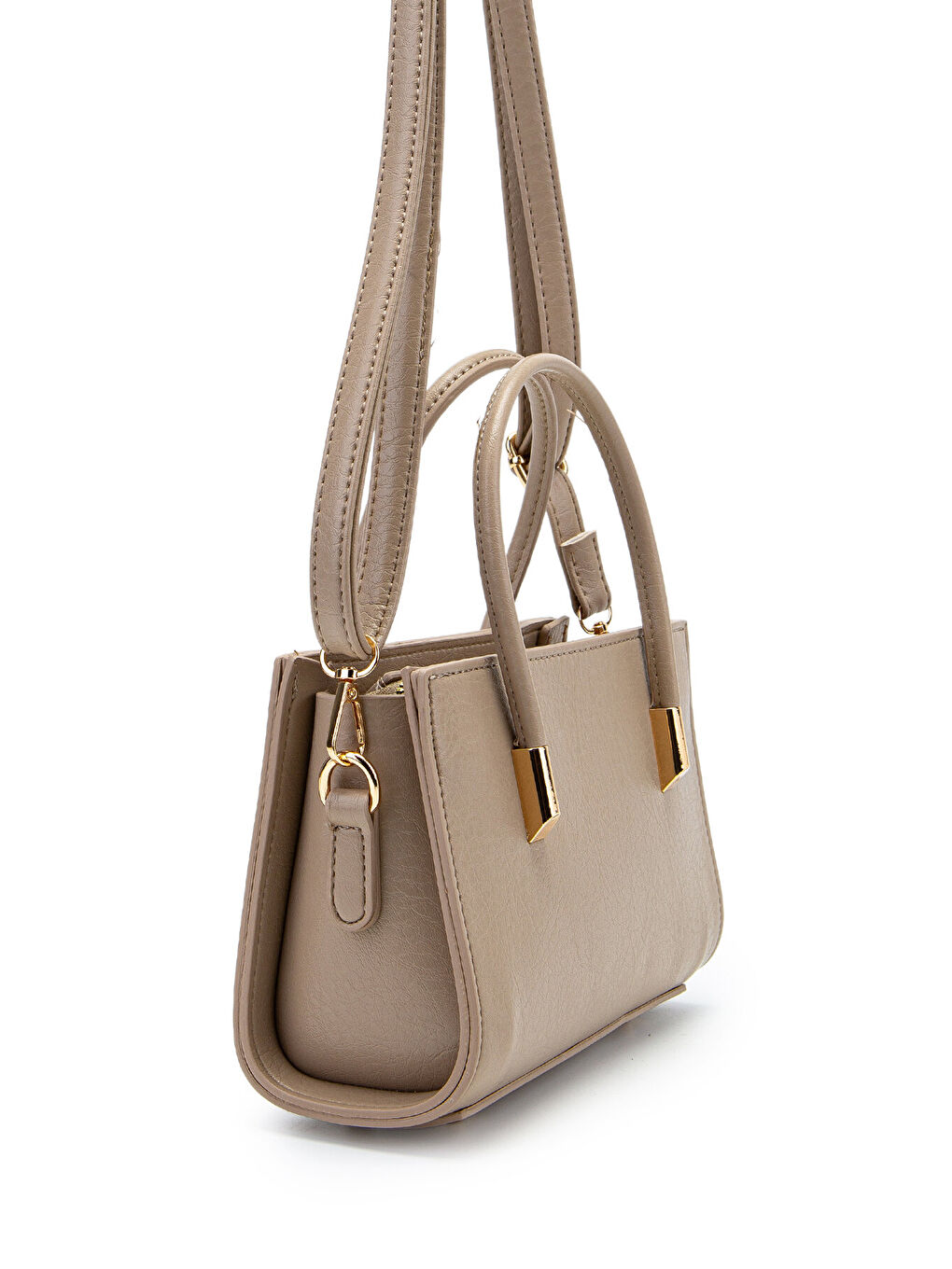 Bej Gold Detay Sabit Askılı Kadın Çapraz Çanta Siena Vizon-2