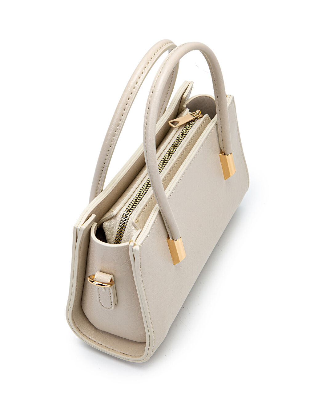 Ekru Gold Detay Sabit Askılı Kadın Çapraz Çanta Siena Krem-1
