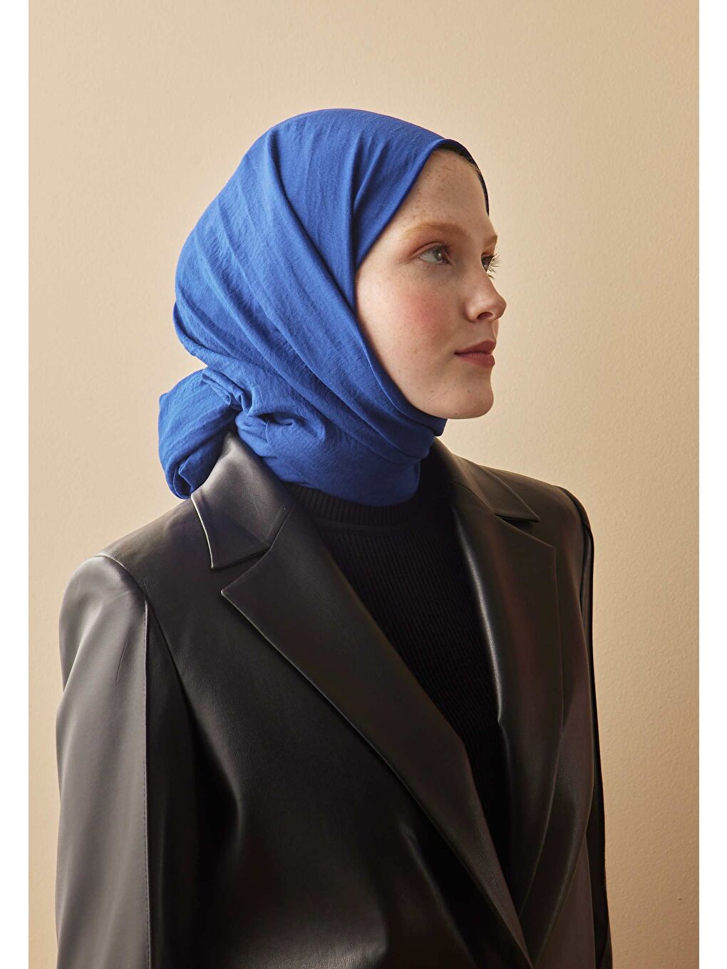 Pamuk Crash Şal Koyu Mavi-3