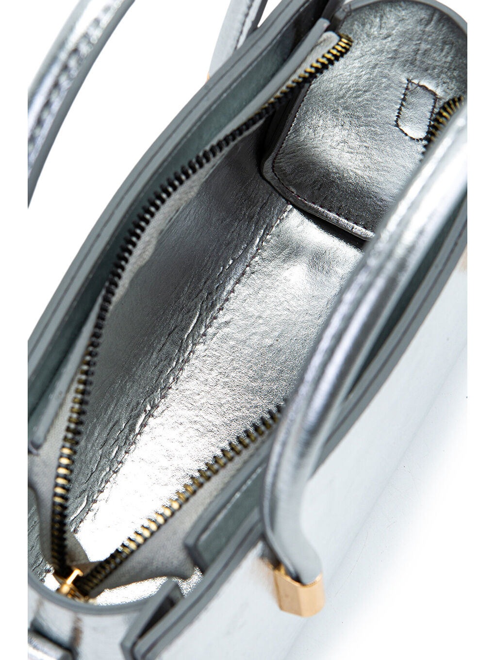 Gri Gold Detay Sabit Askılı Kadın Çapraz Çanta Siena Gümüş-3