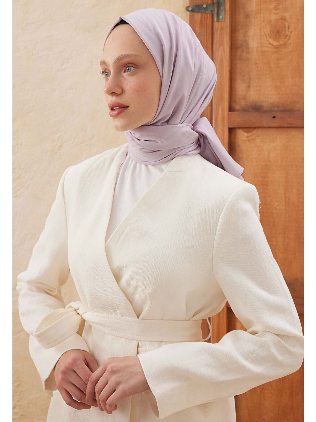 Wave Jakarlı Şal Lila-1