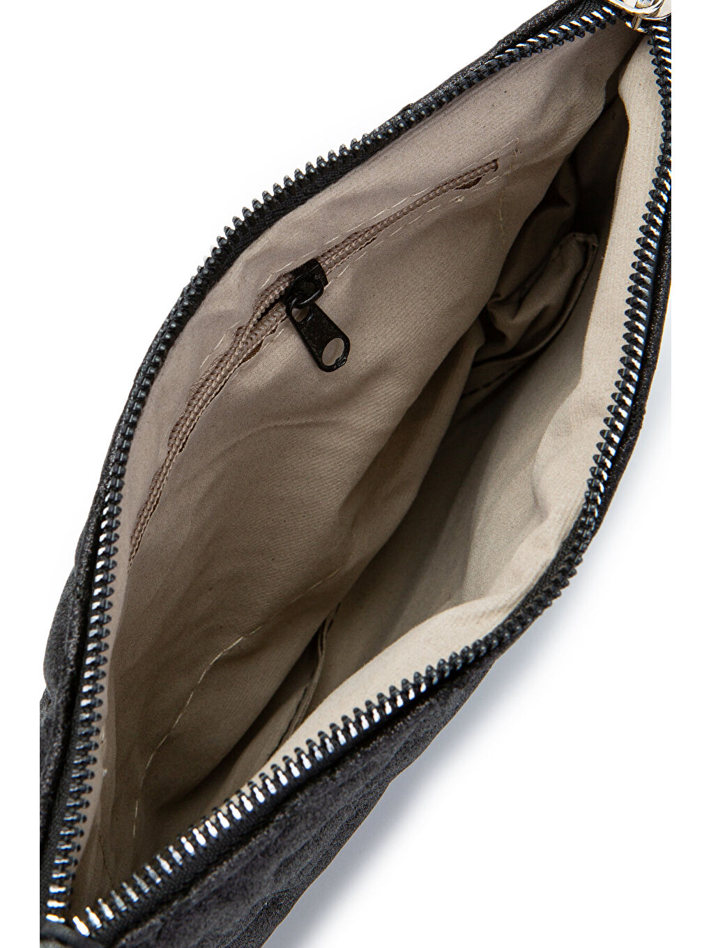 Gri Yıldız Dikişli Clutch Star Kadın Çanta Simli Siyah-3