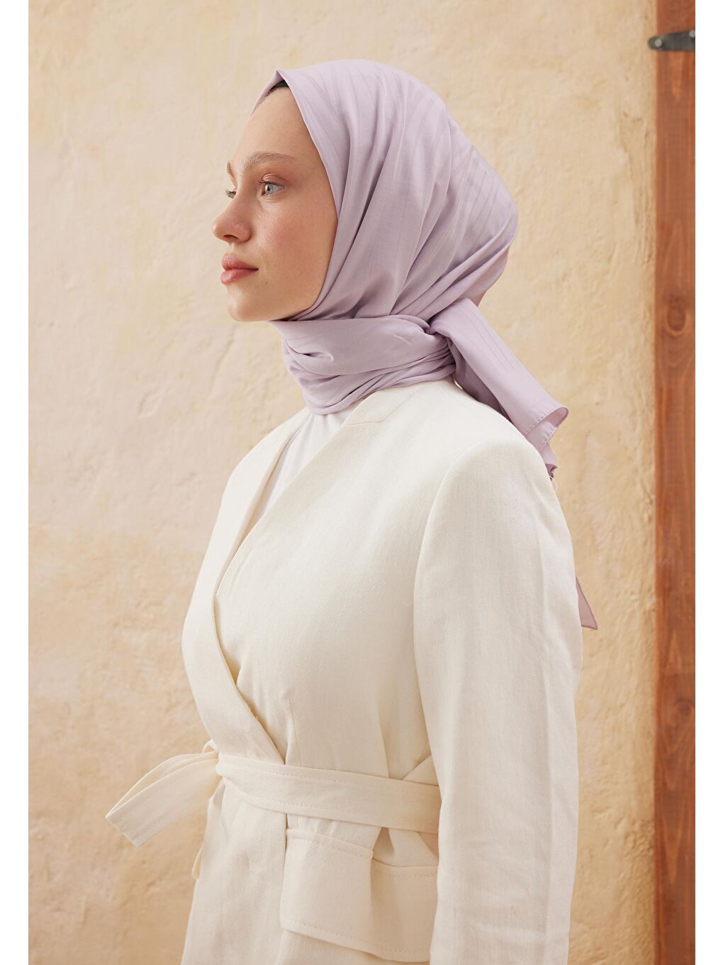 Wave Jakarlı Şal Lila-2