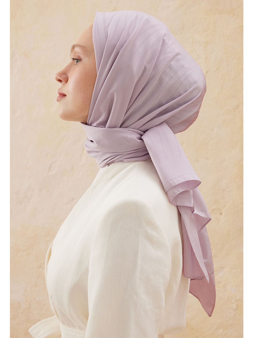 Wave Jakarlı Şal Lila-3