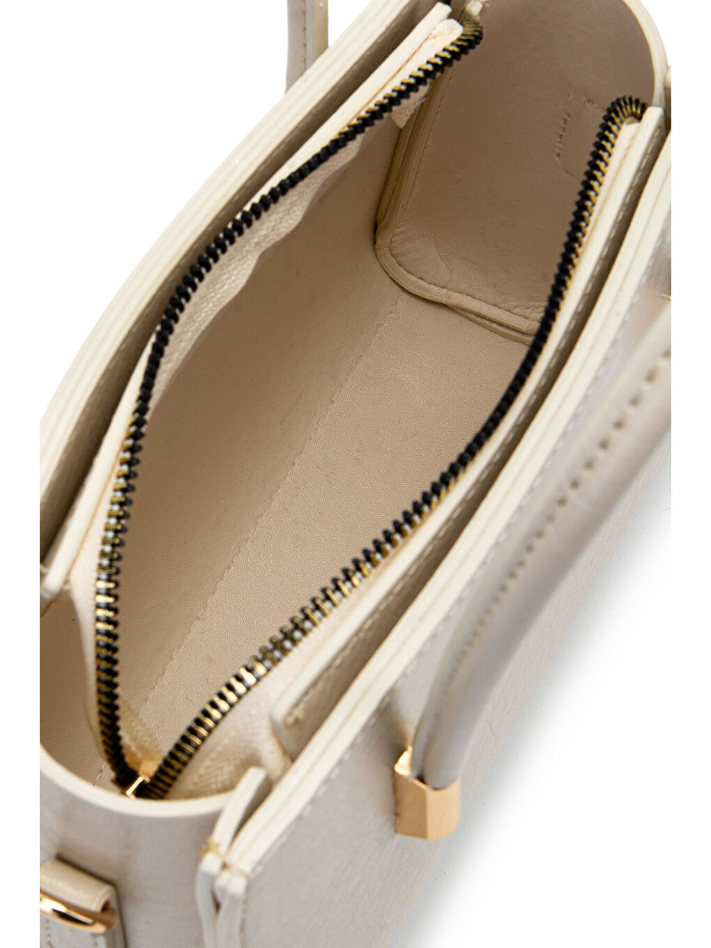 Ekru Gold Detay Sabit Askılı Kadın Çapraz Çanta Siena Krem-4