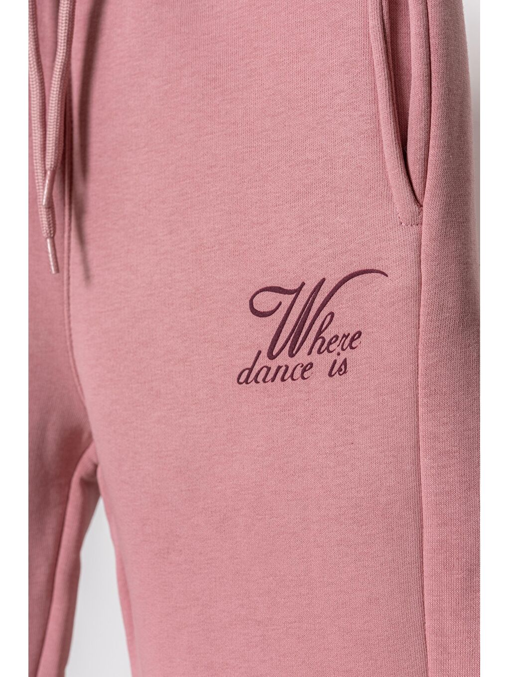 Pembe 3 İp Where Dance İs Baskılı Kız Çocuk Eşofman Altı-1