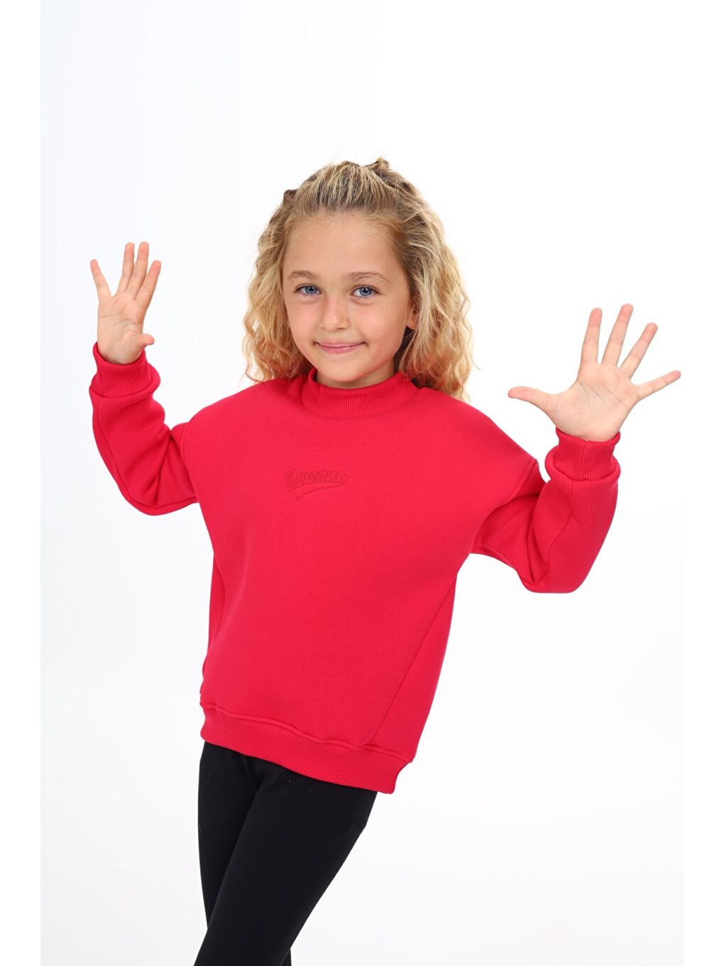 Fuşya Kız Çocuk Nakışlı Sweatshirt-2