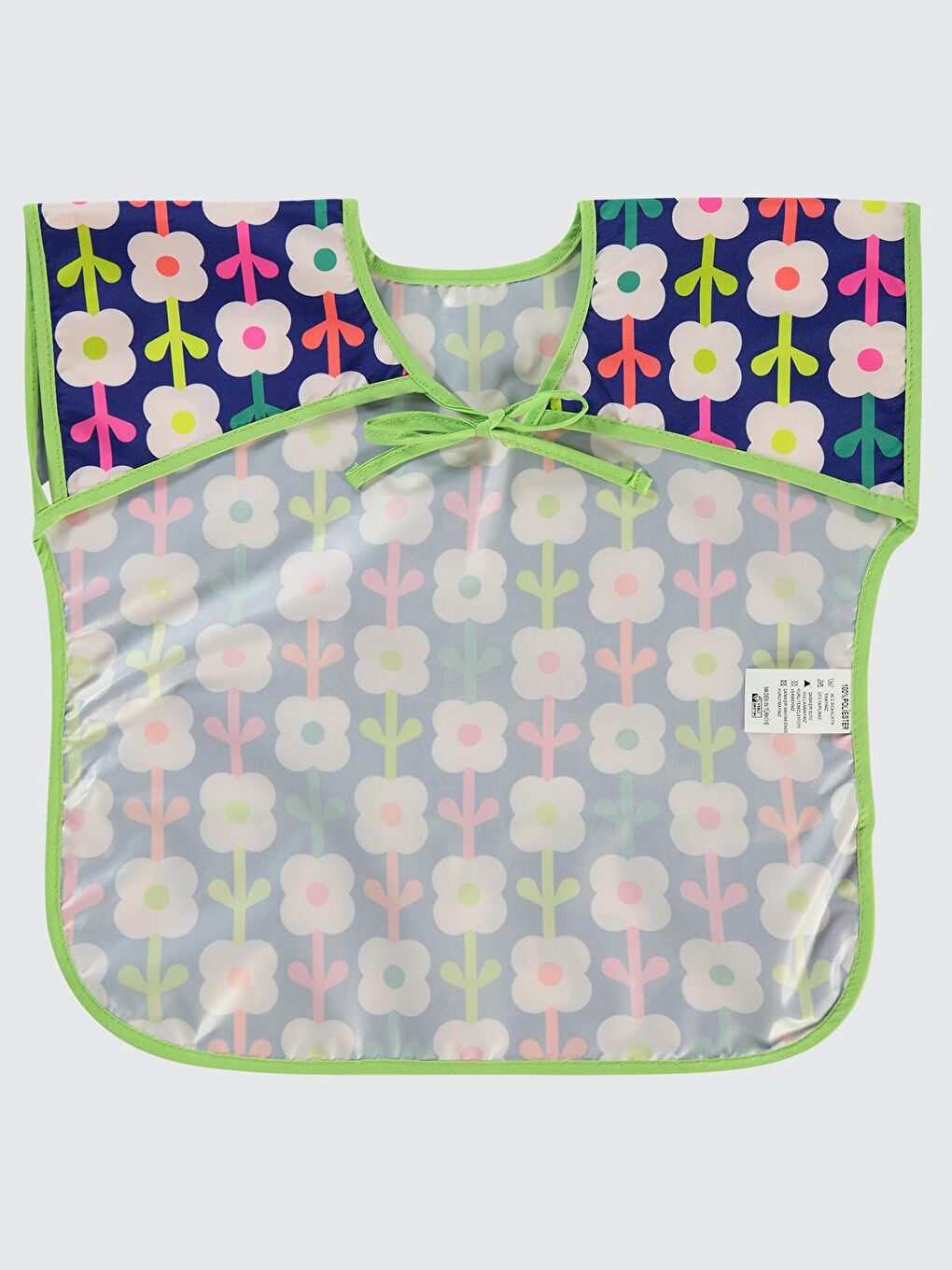 Baby Çiçek Baskılı Mama Önlüğü - Lacivert Standart-1