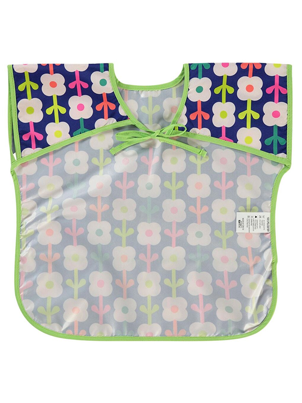 Baby Çiçek Baskılı Mama Önlüğü - Lacivert Standart-2