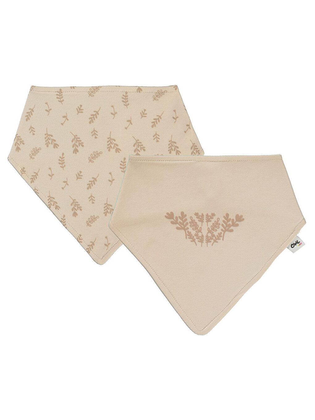 Baby Kabartmalı Yaprak Empirme Mama Önlüğü - Fil Dişi Standart