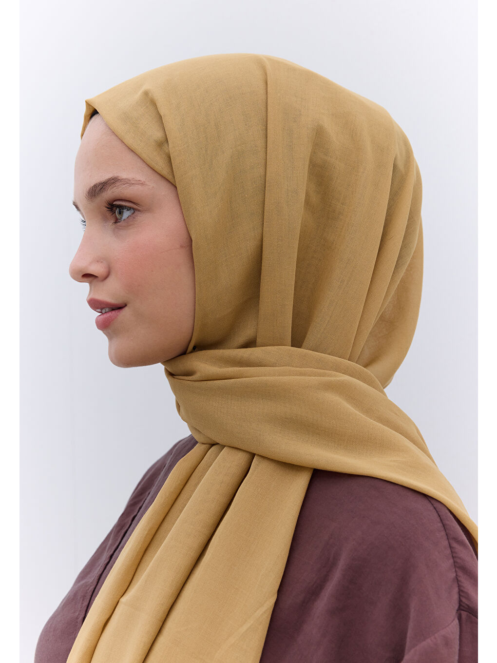 Sarı İnce Pamuk Vual Şal Sahra-1