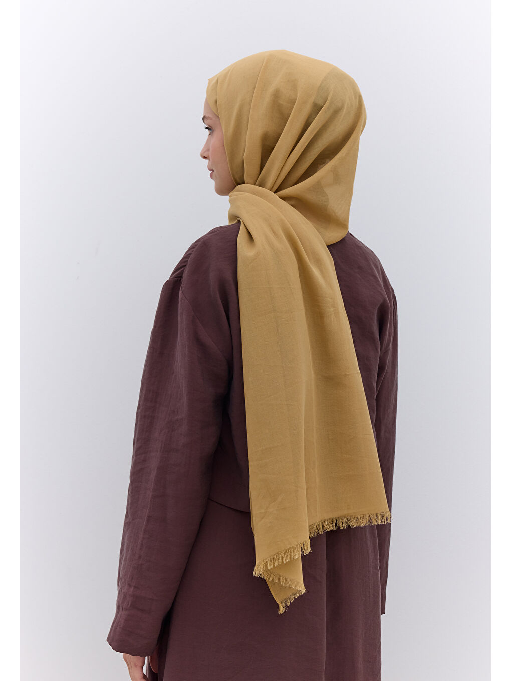 Sarı İnce Pamuk Vual Şal Sahra-2