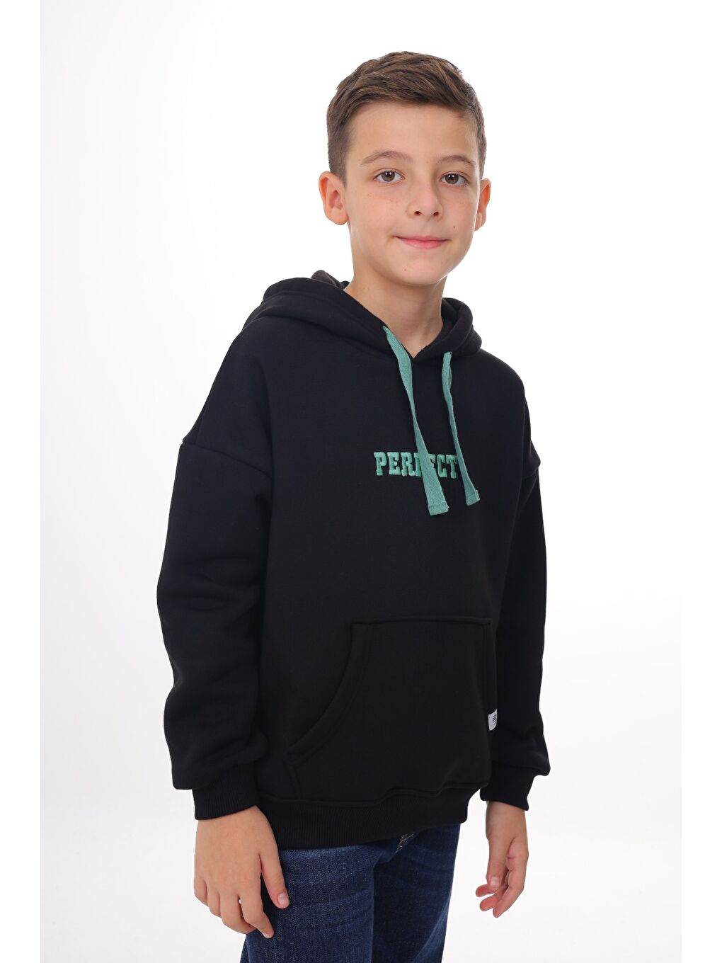 Siyah Erkek Çocuk Nakışlı Sweatshirt-2
