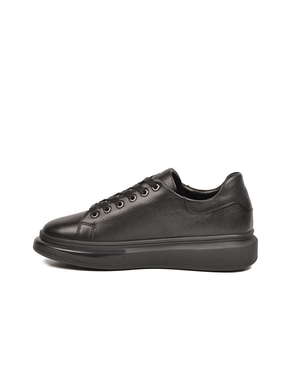 Siyah Memory Foam Hakiki Deri Erkek Spor Ayakkabı Premium Casual Sneaker 6601 M-3